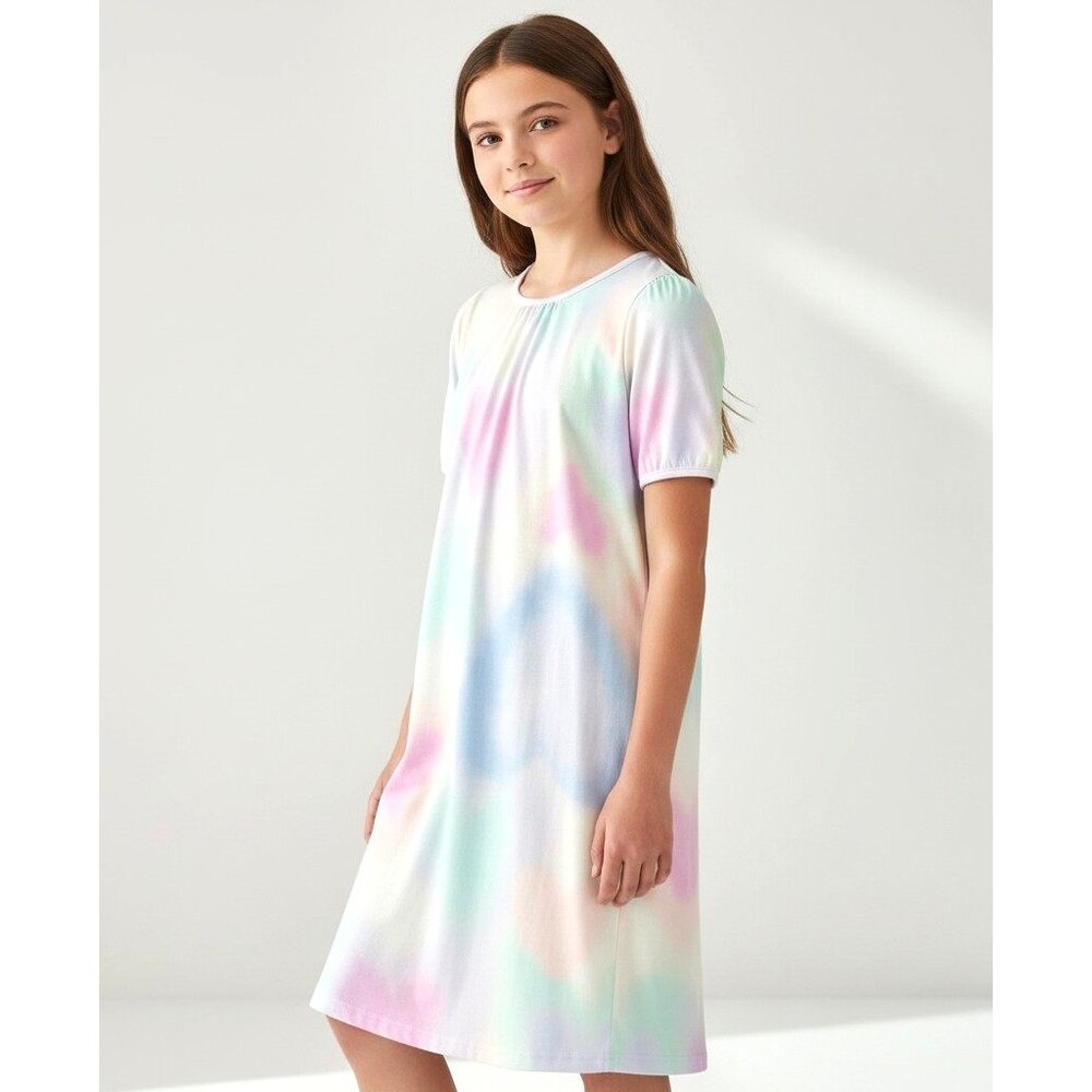 Carter's Girls 12-14A Multicolor Heart Print Short Sleeve Sleepshirt Nightgown
